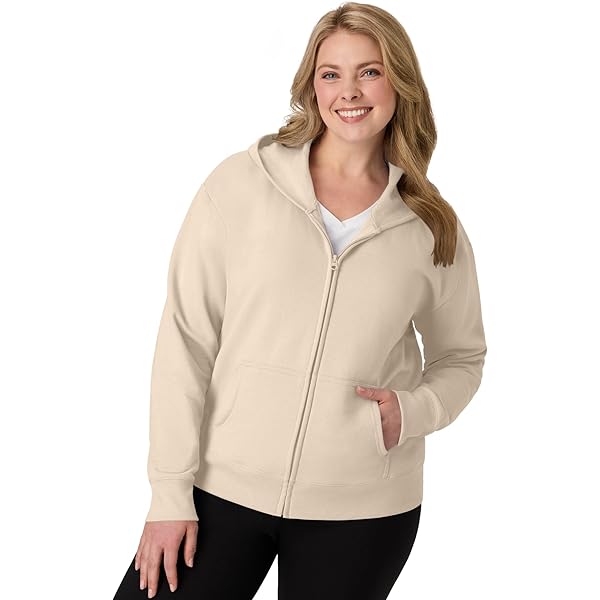 Amazon.com: JUST MY SIZE Women`s Plus-Size Slub Jersey Full-Zip